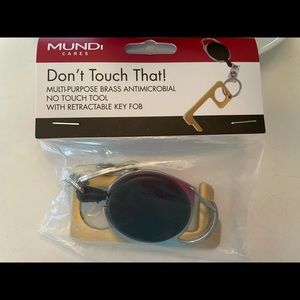Brass anti-microbial no-touch tool with key fob